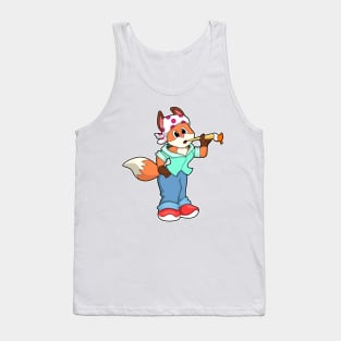 Fox as Painter with Brush & Colour Tank Top